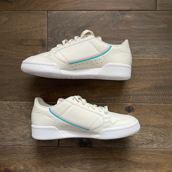 Adidas Continental 80 ‘Off White Pink Aqua.’ Mens 7. Brand New - Picture 2 of 6
